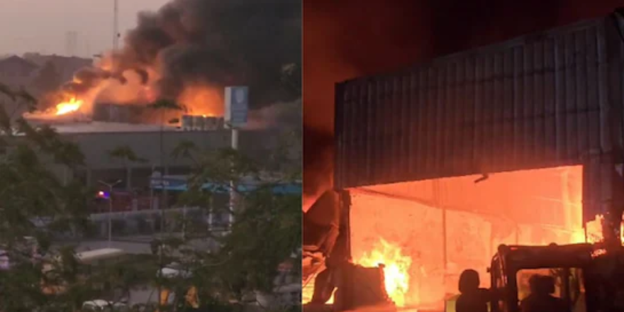 Fire Breaks Out at JCB Showroom Near DMart in Jaipur, Triggers Panic